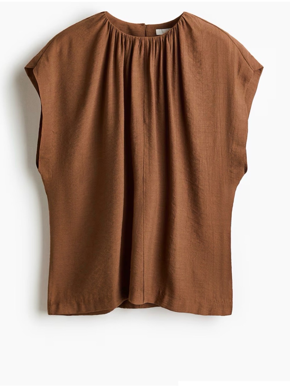 H&M Gathered Top Blouse Brown S